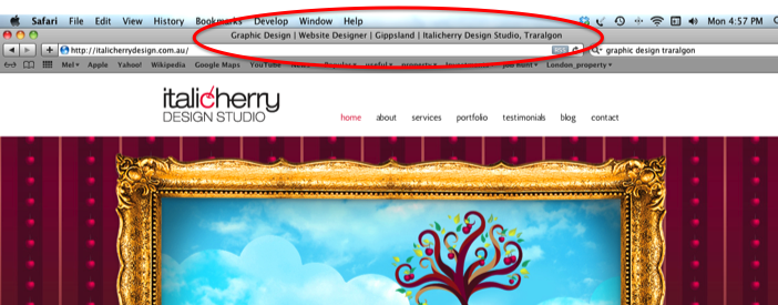 page title of Italicherry Design website