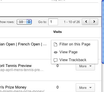 View Trackback info in Google Analytics