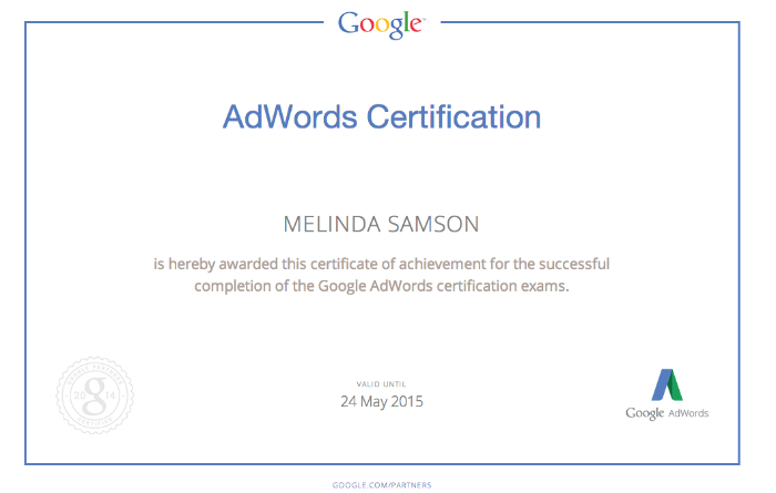 AdWords Certificate